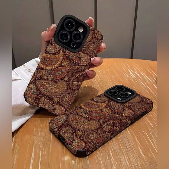Brown Paisley IPhone 16 pro max Case - Picture 3 of 7
